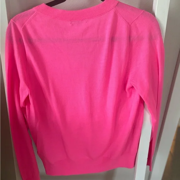 J. Crew Neon Pink Merino Wool cardigan - Picture 2 of 5